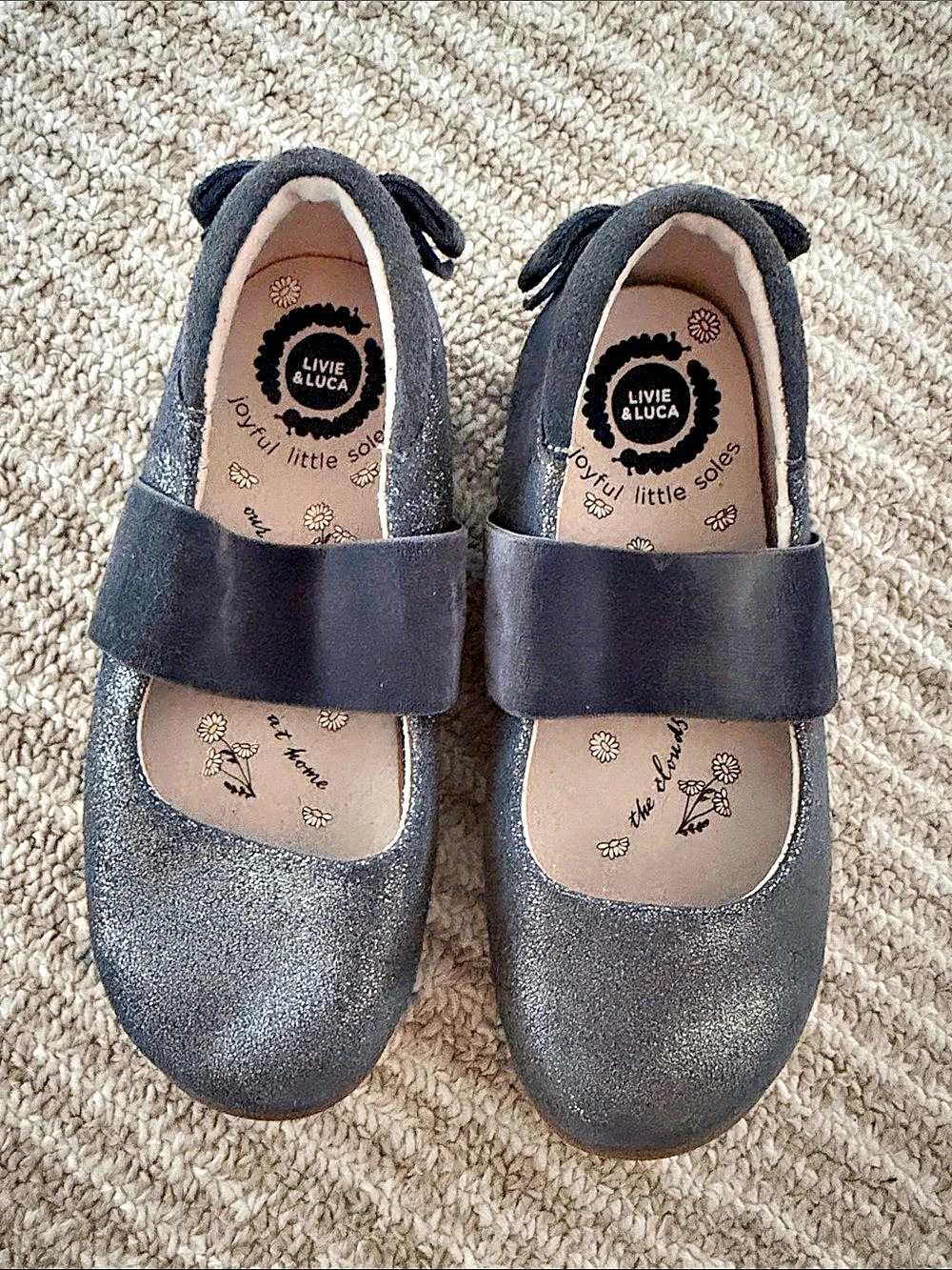 Livie & Luca Halley Ballet Flat Girls Gray Mary Jane Shoes US 9